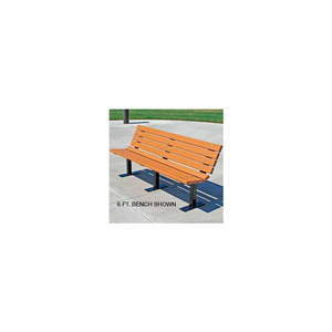 FROG FURNISHINGS RECYCLED PLASTIC 8 FT. CONTOUR BENCH, CEDAR BENCH/BLACK FRAME by Jayhawk Plastics