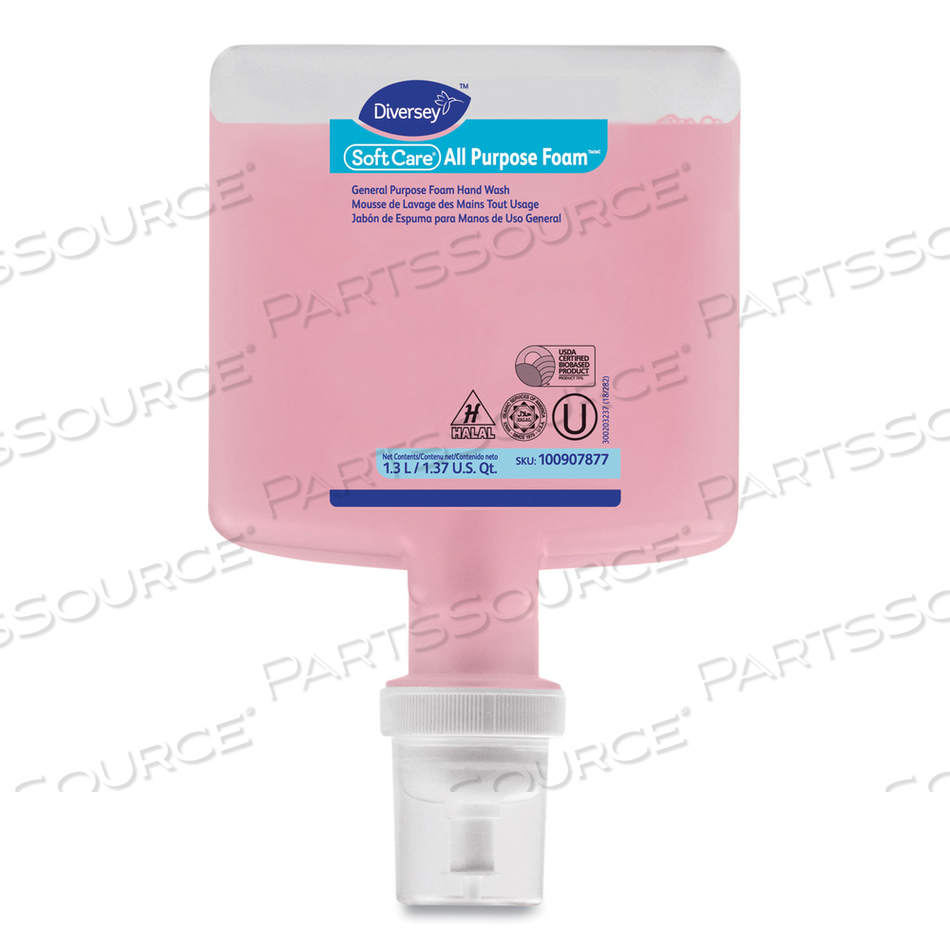 SOFT CARE ALL PURPOSE FOAM FOR INTELLICARE DISPENSERS, FLORAL, 1.3 L CARTRIDGE by Diversey SOFT CARE ALL PURPOSE FOAM FOR INTELLICARE DISPENSERS, FLORAL, 1.3 L CARTRIDGE by Diversey