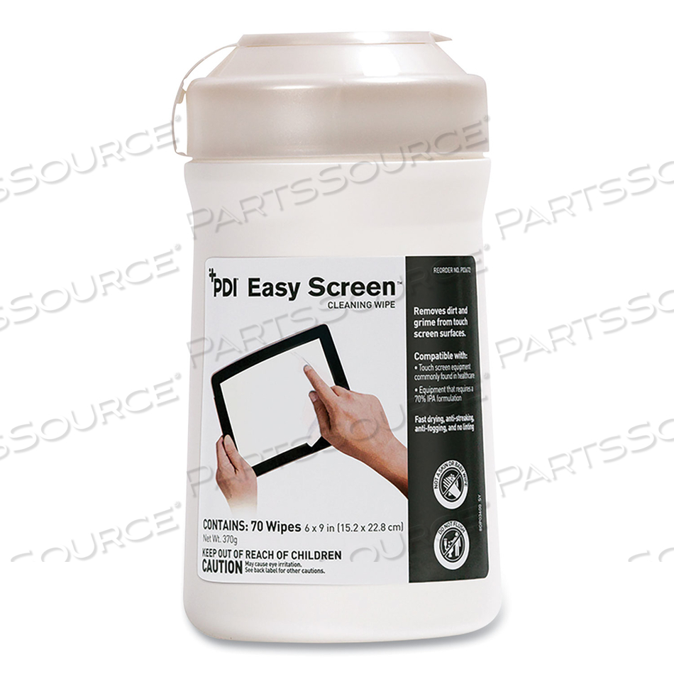 PDI EASY SCREEN CLEANING WIPES, 9 X 6, WHITE, 70/PACK 