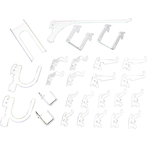 SLOTTED PEGBOARD 26 PC HOOK KIT, WHITE by Wall Control Pegboard SLOTTED PEGBOARD 26 PC HOOK KIT, WHITE by Wall Control Pegboard