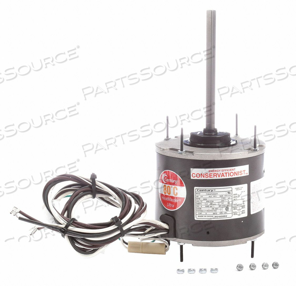 CONDENSER FAN MOTOR 1/4 HP 825 RPM 1-PH by Regal Beloit America, Inc. (Century Electric Motors) CONDENSER FAN MOTOR 1/4 HP 825 RPM 1-PH by Regal Beloit America, Inc. (Century Electric Motors)