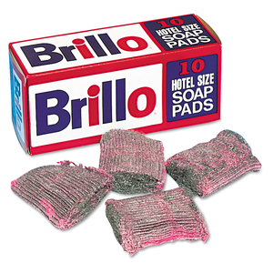 HOTEL SIZE STEEL WOOL SOAP PAD, 4 X 4, CHARCOAL/PINK,10/PACK, 120/CARTON by Brillo