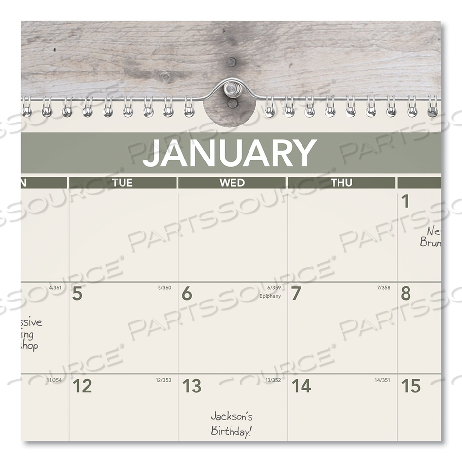 RECYCLED WALL CALENDAR, UNRULED BLOCKS, 15 X 12, SAND/GREEN SHEETS, 12-MONTH (JAN TO DEC): 2023 by At-A-Glance