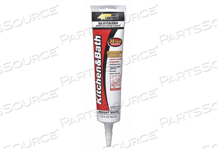 CAULK SILICONE 5.5 OZ TUBE WHITE by White Lightning CAULK SILICONE 5.5 OZ TUBE WHITE by White Lightning