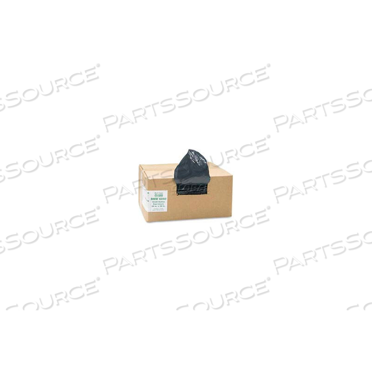 RECLAIM BLACK RECYCLED CAN LINERS - 55 TO 60 GALLON, 1.25 MIL, 100/CASE by United Stationers Supply RECLAIM BLACK RECYCLED CAN LINERS - 55 TO 60 GALLON, 1.25 MIL, 100/CASE by United Stationers Supply