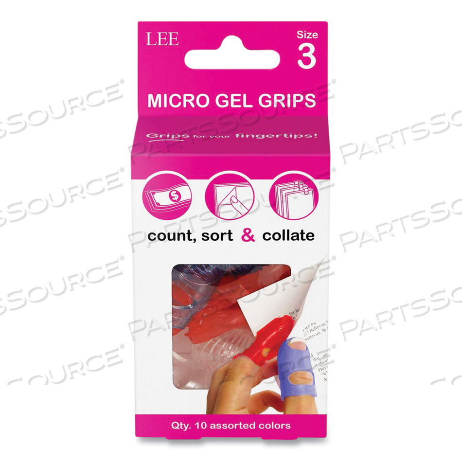 TIPPI MICRO-GEL FINGERTIP GRIPS, SIZE 3, X-SMALL, ASSORTED by Lee Products TIPPI MICRO-GEL FINGERTIP GRIPS, SIZE 3, X-SMALL, ASSORTED by Lee Products
