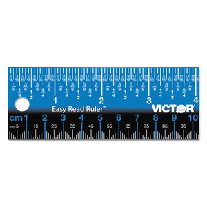 EASY READ STAINLESS STEEL RULER, STANDARD/METRIC, 12".5 LONG, BLUE by Victor Technology, LLC