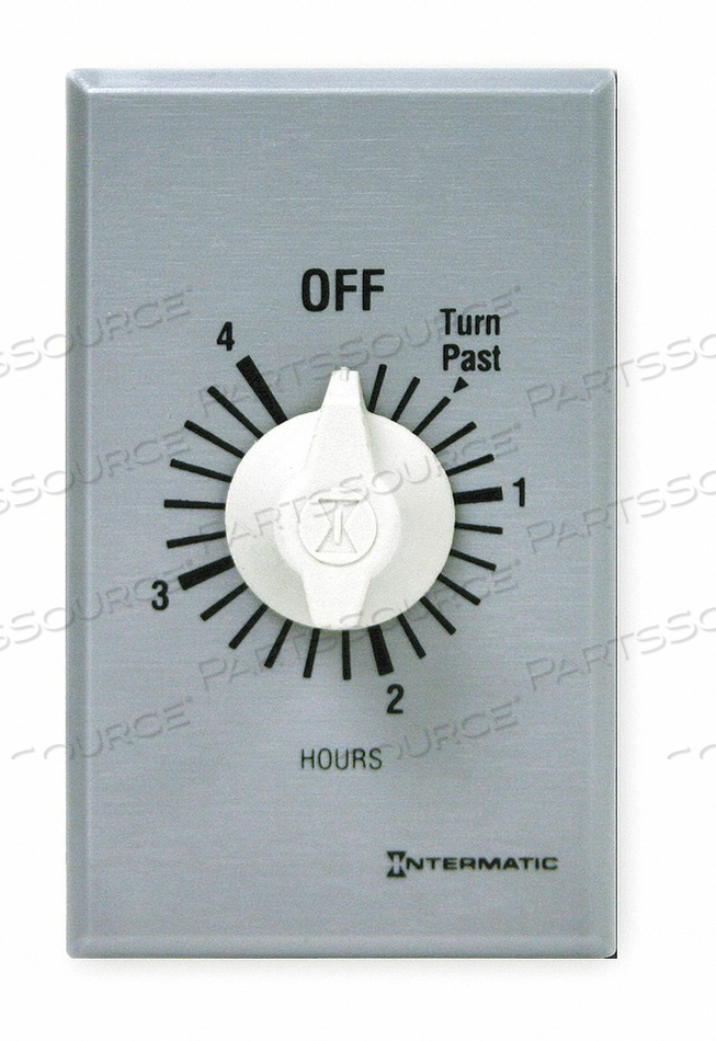 TIMER SPRING WOUND 4 HR SPST SILVER by Intermatic TIMER SPRING WOUND 4 HR SPST SILVER by Intermatic