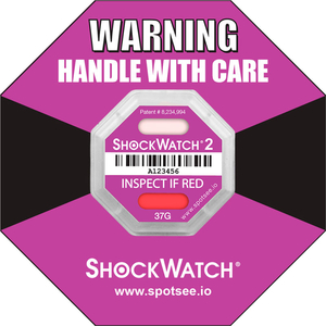 SPOTSEE 2 SERIALIZED FRAMED IMPACT INDICATORS, 37G RANGE, PURPLE, 50/BOX by Shockwatch Inc