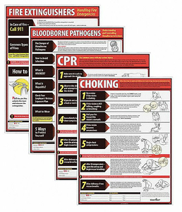 POSTER KIT ENG FIRE EXT/CPR/BBP/CHOKING by Complyright