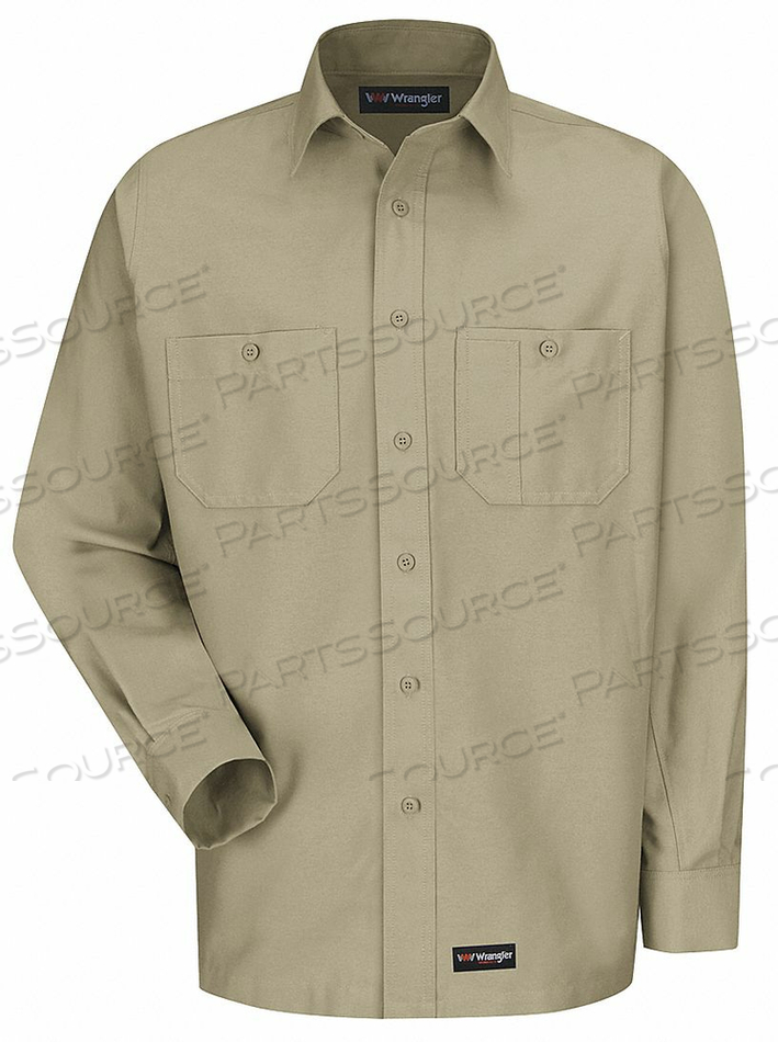 MEN'S CANVAS LONG SLEEVE WORK SHIRT KHAKI REGULAR-L by Wrangler