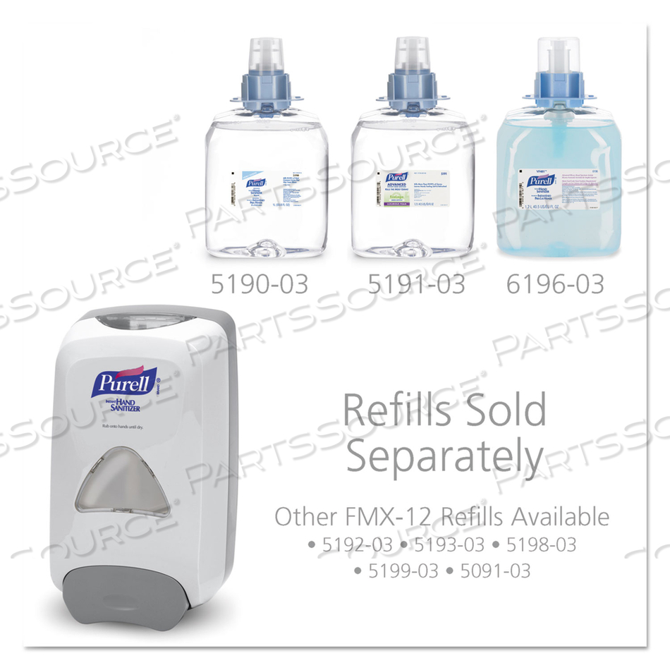 FMX-12 FOAM HAND SANITIZER DISPENSER, 1,200 ML REFILL, 6.6 X 5.13 X 11, WHITE by Purell FMX-12 FOAM HAND SANITIZER DISPENSER, 1,200 ML REFILL, 6.6 X 5.13 X 11, WHITE by Purell