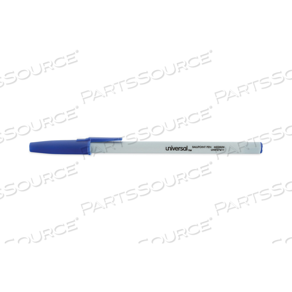 BALLPOINT PEN, STICK, MEDIUM 1 MM, BLUE INK, GRAY BARREL by Universal BALLPOINT PEN, STICK, MEDIUM 1 MM, BLUE INK, GRAY BARREL by Universal