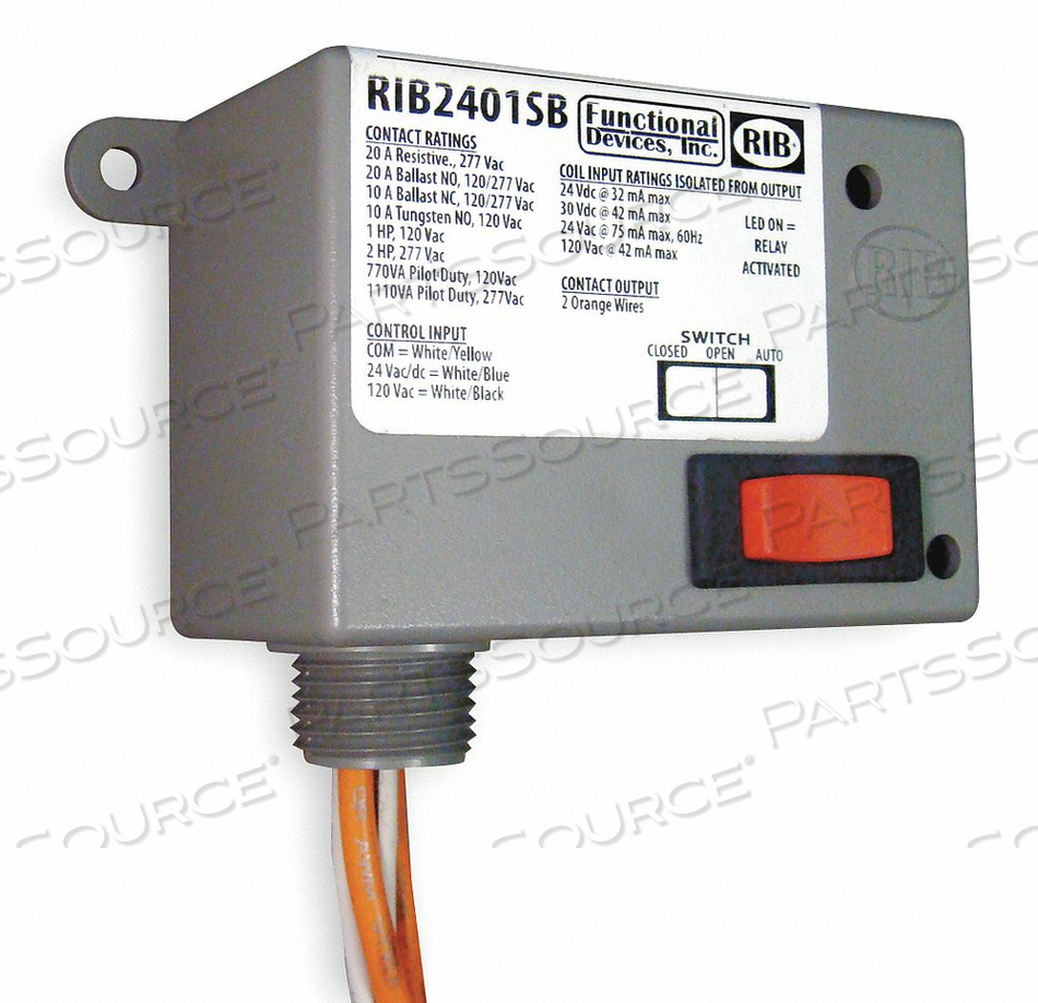 WIRED RELAY 24VAC/DC 120VAC 20A SPST-NO by RIB WIRED RELAY 24VAC/DC 120VAC 20A SPST-NO by RIB