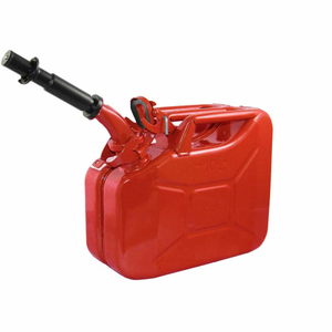 JERRY CAN W/SPOUT & SPOUT ADAPTER, RED, 10 LITER/2.64 GALLON CAPACITY - by Wavian USA