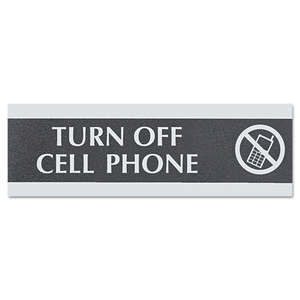 CENTURY SERIES OFFICE SIGN,TURN OFF CELL PHONE, 9 X 3 by HeadLine Sign