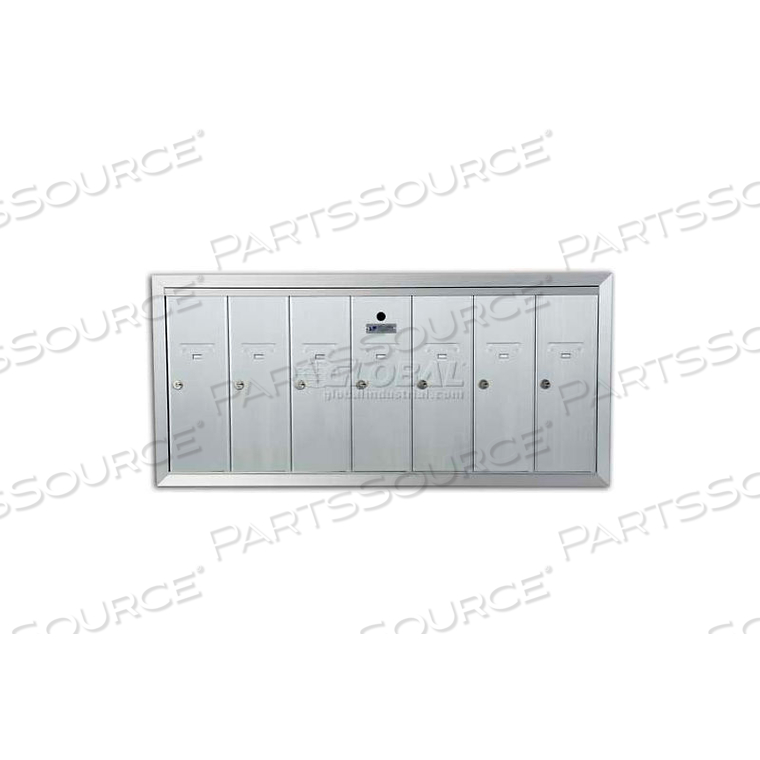 RECESSED VERTICAL 1250 SERIES, 7 DOOR MAILBOX, ANODIZED ALUMINUM by Florence Manufacturing Company