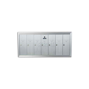 RECESSED VERTICAL 1250 SERIES, 7 DOOR MAILBOX, ANODIZED ALUMINUM by Florence Manufacturing Company