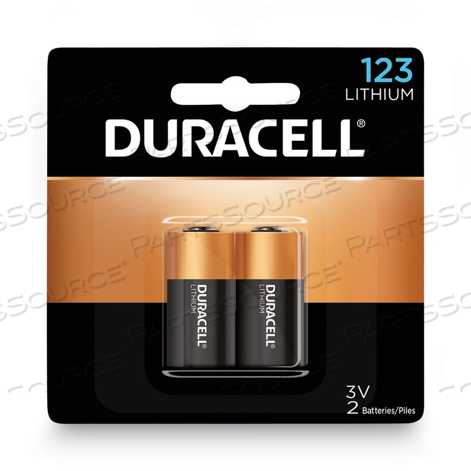 DL123AB2PK DURACELL, SPECIALTY BATTERY, DL123A, 3.3 V, LITHIUM, 2PK by Duracell DL123AB2PK DURACELL, SPECIALTY BATTERY, DL123A, 3.3 V, LITHIUM, 2PK by Duracell