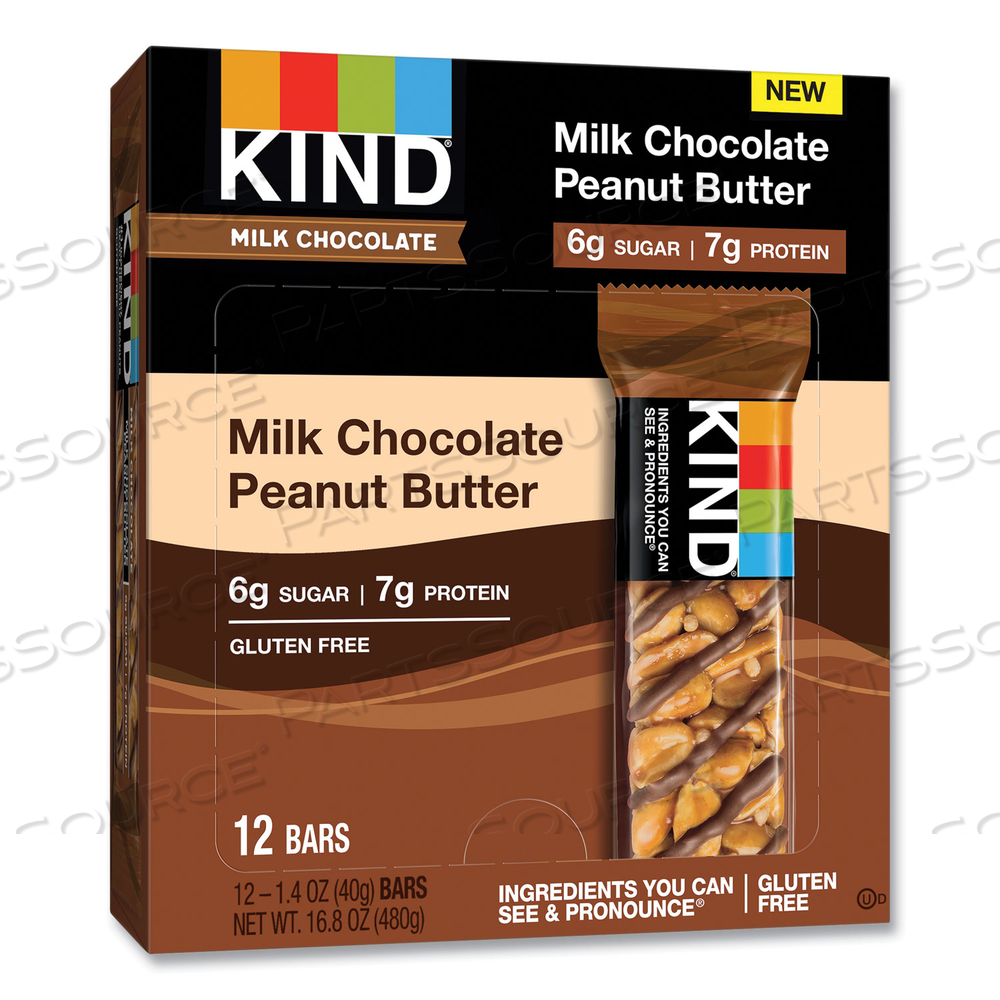 MILK CHOCOLATE BARS, MILK CHOCOLATE PEANUT BUTTER, 1.4 OZ BAR, 12/BOX 