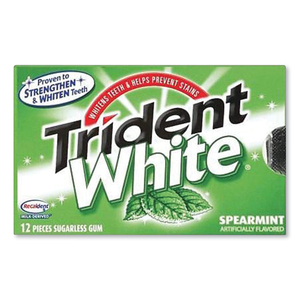 SUGAR-FREE GUM, WHITE SPEARMINT, 16 STICKS/PACK, 9 PACKS/BOX by Trident SUGAR-FREE GUM, WHITE SPEARMINT, 16 STICKS/PACK, 9 PACKS/BOX by Trident