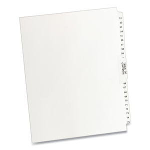 PREPRINTED LEGAL EXHIBIT SIDE TAB INDEX DIVIDERS, AVERY STYLE, 26-TAB, 51 TO 75, 11 X 8.5, WHITE, 1 SET by Avery