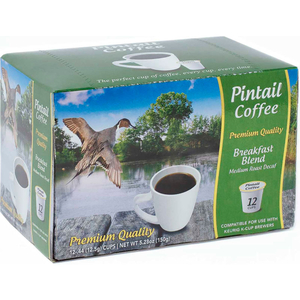 BREAKFAST BLEND DECAFFIENATED, MEDIUM ROAST, 0.53 OZ., 12 K-CUPS/BOX by Pintail Coffee, Inc.