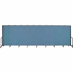 PORTABLE ROOM DIVIDER - 11 PANEL - 6'H X 20'5"L - SUMMER BLUE by Screenflex
