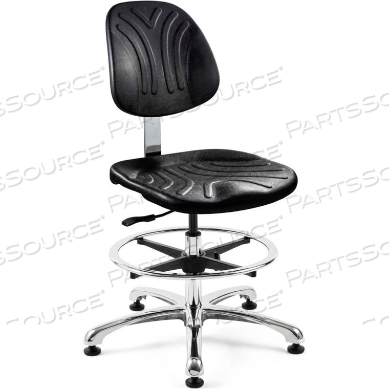 DURA POLYURETHANE CHAIR, ALUMINUM BASE, MUSHROOM GLIDES, BLACK by Bevco Precision Manufacturing