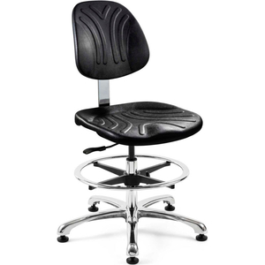 DURA POLYURETHANE CHAIR, ALUMINUM BASE, MUSHROOM GLIDES, BLACK by Bevco Precision Manufacturing