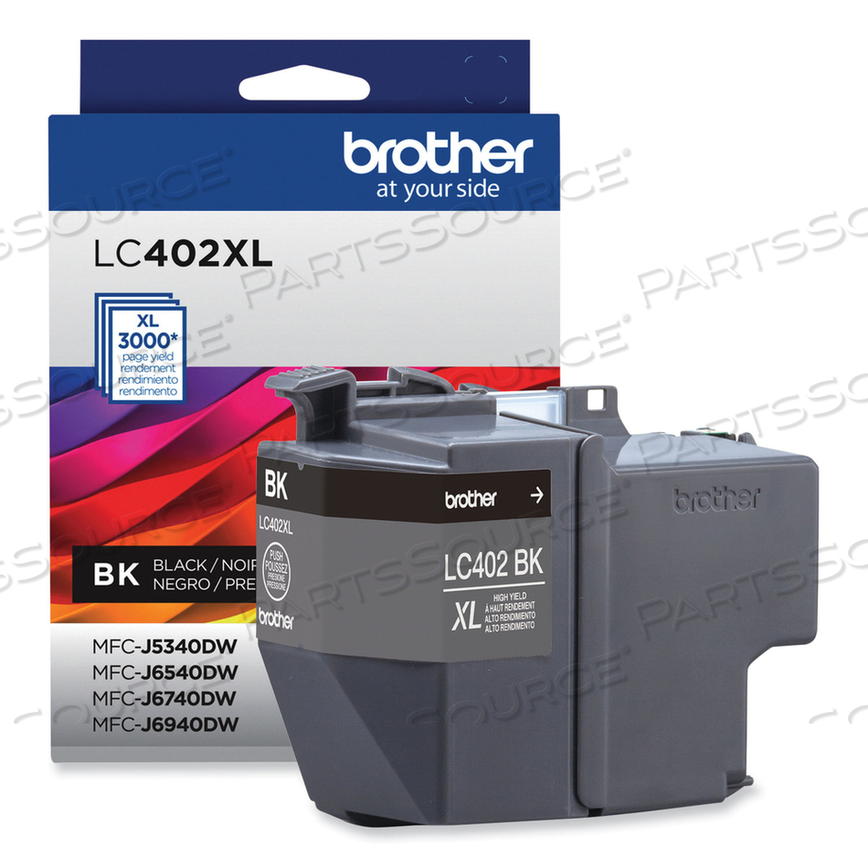 LC402XLBKS HIGH-YIELD INK, 3,000 PAGE-YIELD, BLACK by Brother LC402XLBKS HIGH-YIELD INK, 3,000 PAGE-YIELD, BLACK by Brother