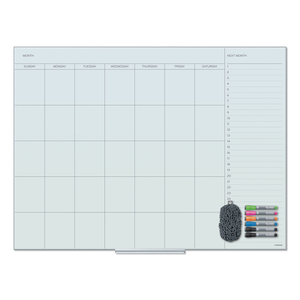 FLOATING GLASS DRY ERASE UNDATED ONE MONTH CALENDAR, 48 X 36, WHITE by U Brands FLOATING GLASS DRY ERASE UNDATED ONE MONTH CALENDAR, 48 X 36, WHITE by U Brands