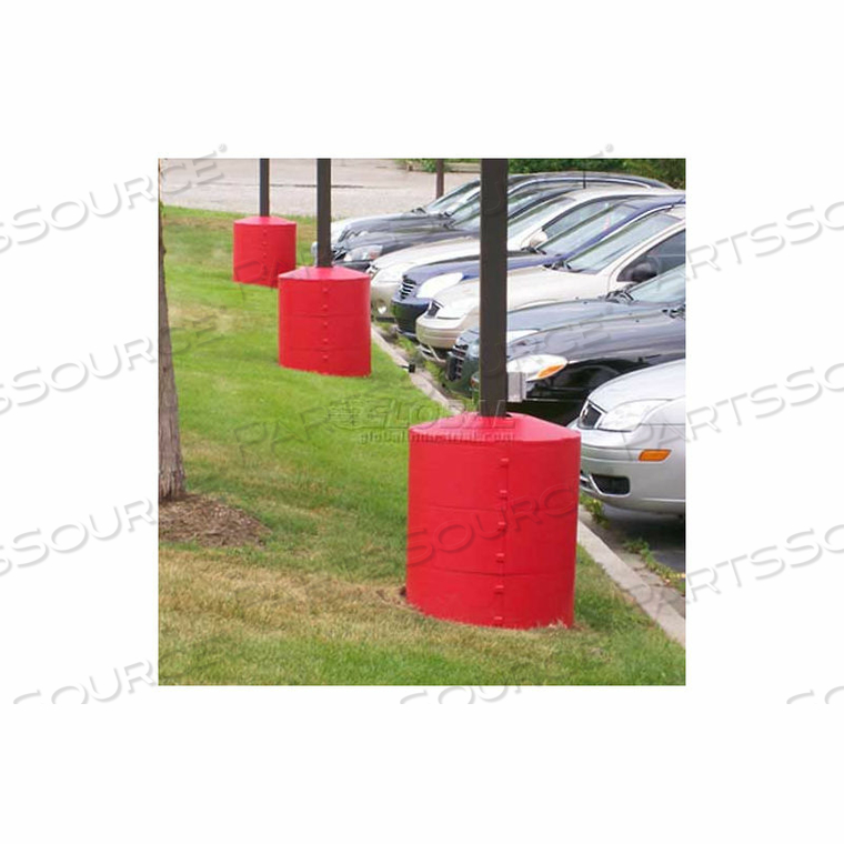 LIGHT POLE GUARD BASE COVER, 26" DIA. X 41-1/4"H, 4 RINGS, YELLOW by Post Guard