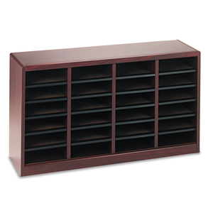 WOOD/FIBERBOARD E-Z STOR SORTER, 24 COMPARTMENTS, 40 X 11.75 X 23, MAHOGANY by Safco WOOD/FIBERBOARD E-Z STOR SORTER, 24 COMPARTMENTS, 40 X 11.75 X 23, MAHOGANY by Safco
