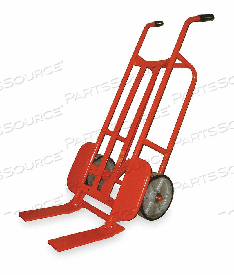 TILTING FORK HAND TRUCK, LOAD CAPACITY 1,000 LB, OVERALL HEIGHT 53 IN, OVERALL WIDTH 25 1/2 IN, OVERALL DEPTH 24 IN, FRAME TYPE ROUNDED BACK by DAYTON ELECTRIC MANUFACTURING CO