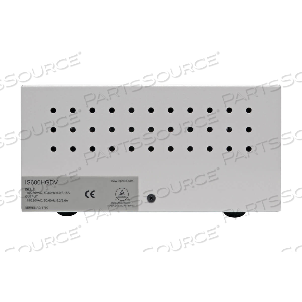 115/230V 600W C14 - C13 DUAL VOLTAGE HOSPITAL GRADE ISOLATION TRANSFORMER - WHITE by Tripp Lite 115/230V 600W C14 - C13 DUAL VOLTAGE HOSPITAL GRADE ISOLATION TRANSFORMER - WHITE by Tripp Lite