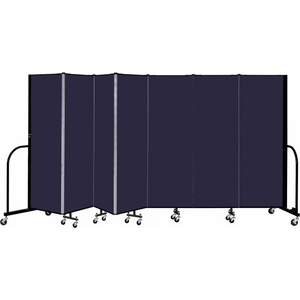 7 PANEL PORTABLE ROOM DIVIDER, 6' H X 13'1" L, FABRIC COLOR: NAVY by Screenflex