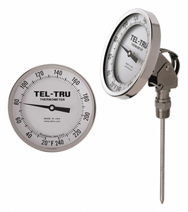 ANALOG DIAL THERMOMETER STEM 18 L by Tel-Tru Manufacturing Co.