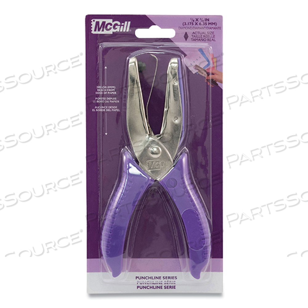 15-SHEET MEDIUM-DUTY ONE-HOLE PUNCH, DIAMOND SHAPE, CHROME by McGill 15-SHEET MEDIUM-DUTY ONE-HOLE PUNCH, DIAMOND SHAPE, CHROME by McGill