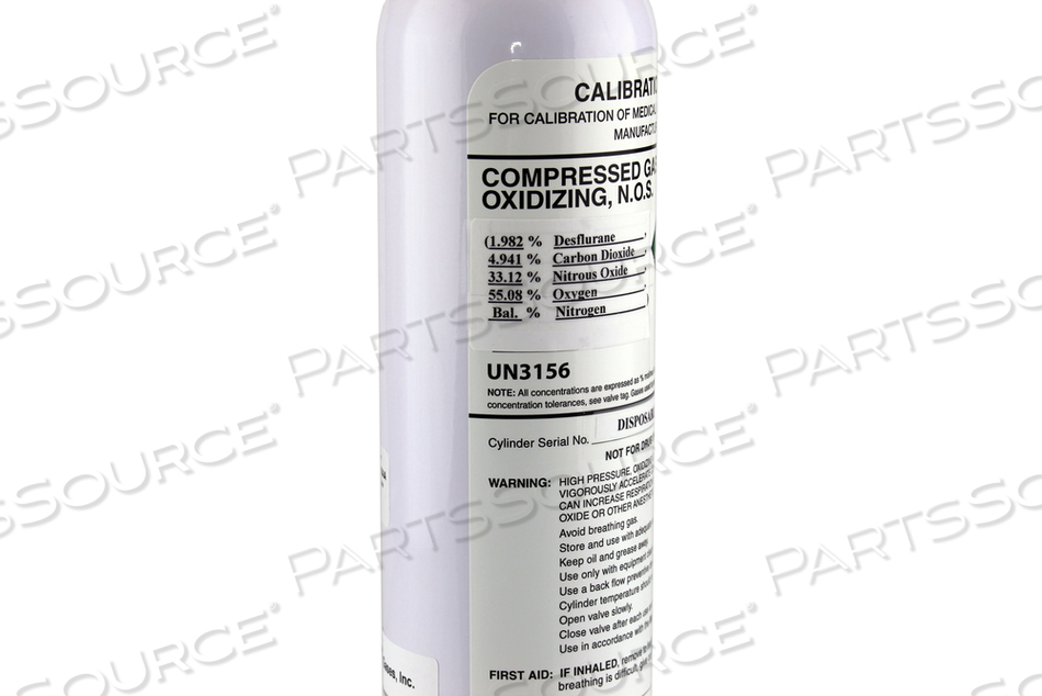 CALIBRATION BOTTLE, QUICK, 37.6MM SIZE, CO2, O2, N2O, DESF., N2 GAS TYPE, 39.54MM INNER DIAMETER, 47.5MM OUTER DIAMETER by Spacelabs Healthcare