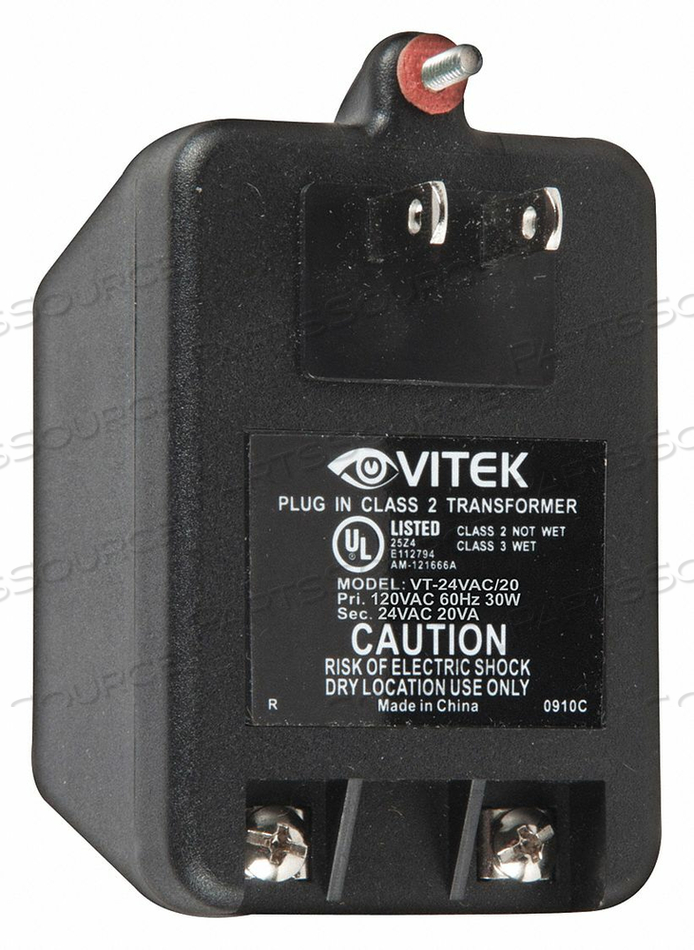 POWER SUPPLY OUTPUT 24VAC VA RATING 20 by Vitek Industrial Video Products, Inc.