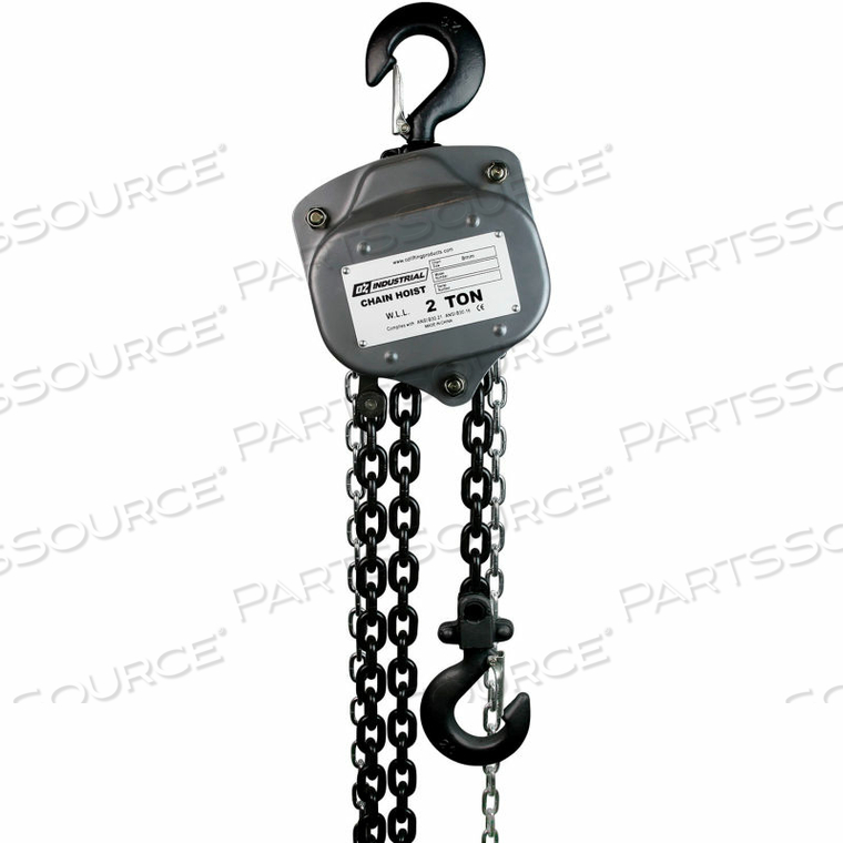 INDUSTRIAL MANUAL CHAIN HOIST, 1 TON CAPACITY 30' LIFT by Oz Lifting Products
