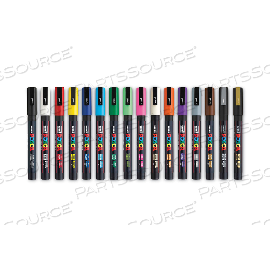 PERMANENT SPECIALTY MARKER, FINE BULLET TIP, ASSORTED COLORS by POSCA PERMANENT SPECIALTY MARKER, FINE BULLET TIP, ASSORTED COLORS by POSCA