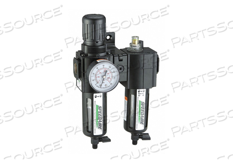 FRL 2 PCS 1/2 NPT 5 MICRON 60 CFM by Speedaire FRL 2 PCS 1/2 NPT 5 MICRON 60 CFM by Speedaire