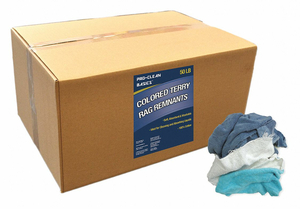 COLORED TERRY CLOTH REMNANTS 50 LB BOX by Proclean Basics