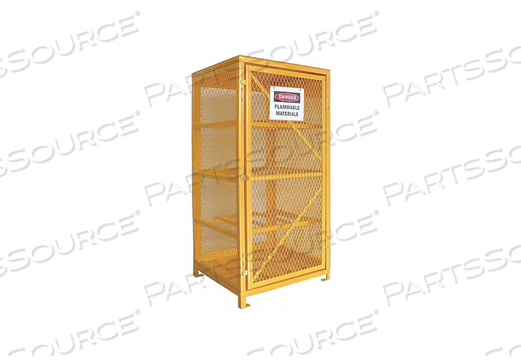 GAS CYLINDER CABINET, ASSEMBLED UNASSEMBLED, COLOR YELLOW, COMPATIBLE TANK SIZE 20 LB TO 48 LB, CONSTRUCTION ANGLE IRON FRAME, EXPANDED META by Condor GAS CYLINDER CABINET, ASSEMBLED UNASSEMBLED, COLOR YELLOW, COMPATIBLE TANK SIZE 20 LB TO 48 LB, CONSTRUCTION ANGLE IRON FRAME, EXPANDED META by Condor