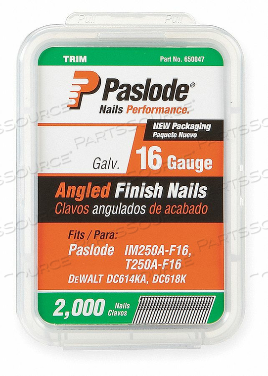 ANGLED FINISH NAIL 16GA 1-1/2 IN PK2000 by Paslode ANGLED FINISH NAIL 16GA 1-1/2 IN PK2000 by Paslode