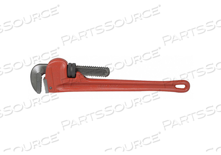 STRAIGHT PIPE WRENCH, CAST IRON, NATURAL, JAW CAPACITY 3 IN, SERRATED, OVERALL LENGTH 24 IN, I-BEAM, TETHER CAPABLE, INSULATED NO, NON-MAGNE by Westward