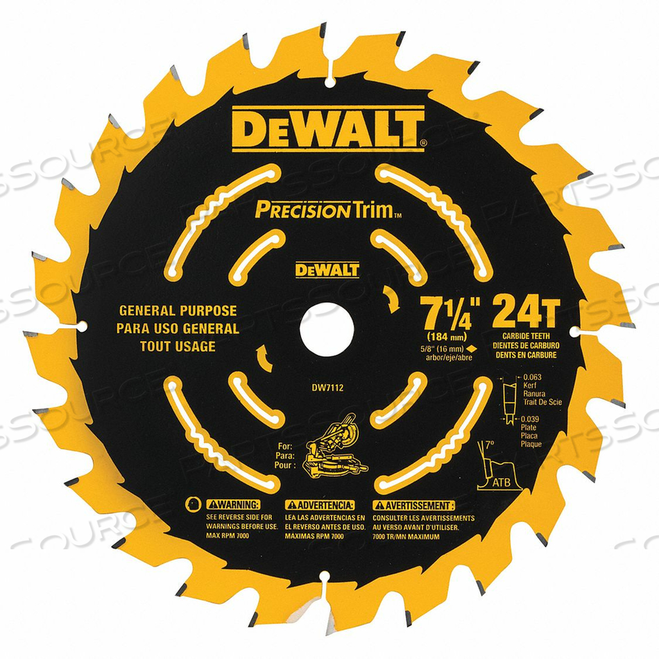 CIRCULAR SAW BLADE BLADE DIA 7-1/4 IN. by DeWalt CIRCULAR SAW BLADE BLADE DIA 7-1/4 IN. by DeWalt