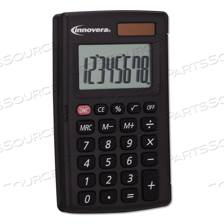 15921 POCKET CALCULATOR WITH HARD SHELL FLIP COVER, 8-DIGIT LCD by Innovera